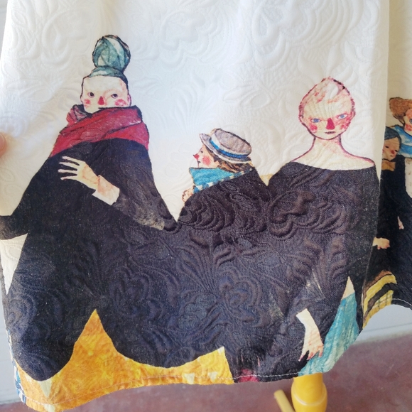 Chun Mei Na Beautiful Watercolor Art Graphic Print Mini Dress 3/4 Sleeves S 4 6 - Picture 6 of 8